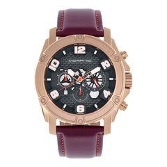 Morphic M73 Series Chronograph Leather-Band Watch - Rose Gold/Charcoal MPH7305