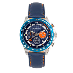 Morphic M88 Series Chronograph Leather-Band Watch w/Date - Navy/Blue MPH8802