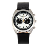 Breed Racer Chronograph Leather-Band Watch w/Date - Silver/Black BRD8504