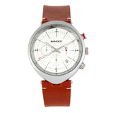 Breed Tempest Chronograph Leather-Band Watch w/Date - Brown/White BRD8601