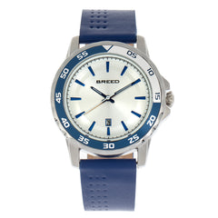 Breed Revolution Leather-Band Watch w/Date - Blue