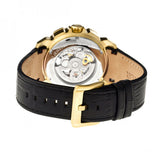 Heritor Automatic Conrad Skeleton Leather-Band Watch - Gold/Black HERHR2505