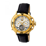 Heritor Automatic Lennon Semi-Skeleton Leather-Band Watch - Gold/Silver HERHR2803