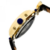 Heritor Automatic Ganzi Semi-Skeleton Leather-Band Watch - Gold/Silver HERHR3303