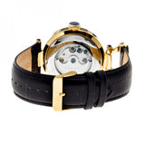 Heritor Automatic Ganzi Semi-Skeleton Leather-Band Watch - Gold/Black HERHR3304