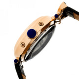 Heritor Automatic Ganzi Semi-Skeleton Leather-Band Watch - Rose Gold/Black HERHR3306