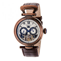 Heritor Automatic Ganzi Semi-Skeleton Leather-Band Watch - Bronze HERHR3308
