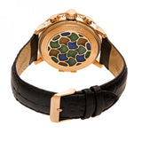 Heritor Automatic Aura Men's Semi-Skeleton Leather-Band Watch - Rose Gold/Black HERHR3503