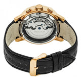 Heritor Automatic Hannibal Semi-Skeleton Leather-Band Watch - Rose Gold/Black HERHR4106