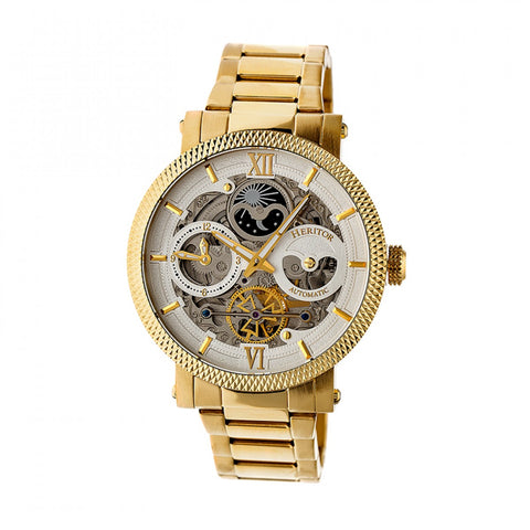 Heritor Automatic Aries Skeleton Dial Bracelet Watch - Gold/Silver HERHR4403