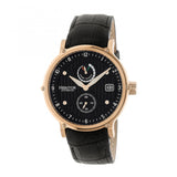 Heritor Automatic Leopold Leather-Band Watch w/Date - Rose Gold/Black HERHR4707