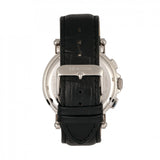 Heritor Automatic Kingsley Leather-Band Watch w/Day/Date - Silver/Black HERHR4808