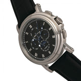 Heritor Automatic Kingsley Leather-Band Watch w/Day/Date - Silver/Black HERHR4808