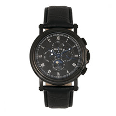 Heritor Automatic Kingsley Leather-Band Watch w/Day/Date - Black
