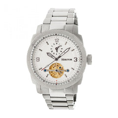 Heritor Automatic Helmsley Semi-Skeleton Bracelet Watch - Silver/White
