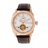 Heritor Automatic Helmsley Semi-Skeleton Leather-Band Watch - Rose Gold/White HERHR5008