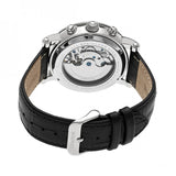 Heritor Automatic Winston Semi-Skeleton Leather-Band Watch - Silver/White HERHR5201