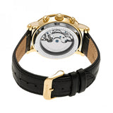 Heritor Automatic Winston Semi-Skeleton Leather-Band Watch - Gold/White HERHR5203