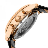 Heritor Automatic Winston Semi-Skeleton Leather-Band Watch - Rose Gold/White HERHR5205