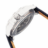 Heritor Automatic Bonavento Semi-Skeleton Leather-Band Watch - Silver/Black HERHR5602
