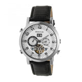 Heritor Automatic Edmond Leather-Band Watch w/Date - Silver HERHR6201