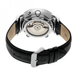 Heritor Automatic Edmond Leather-Band Watch w/Date - Silver/Black HERHR6202