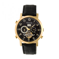 Heritor Automatic Edmond Leather-Band Watch w/Date - Gold/Black HERHR6204