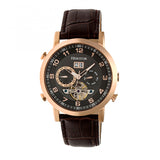 Heritor Automatic Edmond Leather-Band Watch w/Date - Rose Gold/Black HERHR6205