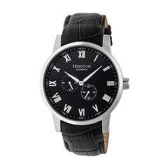 Heritor Automatic Romulus Leather-Band Watch - Silver/Black HERHR6404