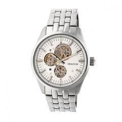 Heritor Automatic Stanley Semi-Skeleton Bracelet Watch - Silver