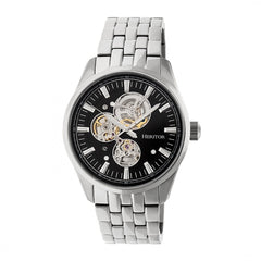 Heritor Automatic Stanley Semi-Skeleton Bracelet Watch - Silver/Black HERHR6502