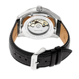 Heritor Automatic Stanley Semi-Skeleton Leather-Band Watch - Silver/Black HERHR6504
