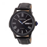Heritor Automatic Prescott Leather-Band Watch w/ Day/Date - Black HERHR6706