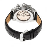 Heritor Automatic Benedict Leather-Band Watch w/ Day/Date - Silver/Black HERHR6802