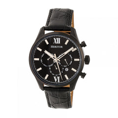 Heritor Automatic Benedict Leather-Band Watch w/ Day/Date - Black HERHR6805
