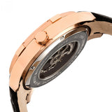 Heritor Automatic Callisto Semi-Skeleton Leather-Band Watch - Rose Gold/Black HERHR7205