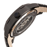 Heritor Automatic Callisto Semi-Skeleton Leather-Band Watch - Black HERHR7206