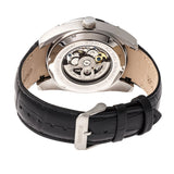 Heritor Automatic Daniels Semi-Skeleton Leather-Band Watch - Silver/Black HERHR7403
