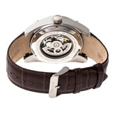 Heritor Automatic Daniels Semi-Skeleton Leather-Band Watch - Silver HERHR7404