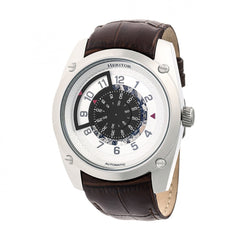 Heritor Automatic Daniels Semi-Skeleton Leather-Band Watch - Silver HERHR7404