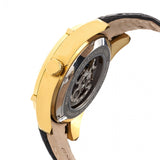 Heritor Automatic Daniels Semi-Skeleton Leather-Band Watch - Gold/Black HERHR7405