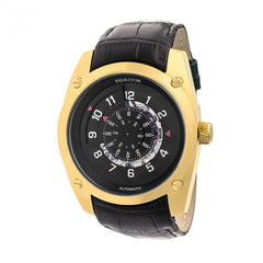 Heritor Automatic Daniels Semi-Skeleton Leather-Band Watch - Gold/Black HERHR7405