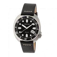 Heritor Automatic Morrison Leather-Band Watch w/Date - Black/Silver