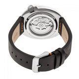 Heritor Automatic Morrison Leather-Band Watch w/Date - Silver/Black-Orange HERHR7602