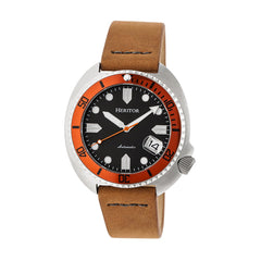 Heritor Automatic Morrison Leather-Band Watch w/Date - Camel/Silver HERHR7606