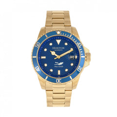 Heritor Automatic Lucius Bracelet Watch w/Date - Gold/Blue 