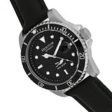 Heritor Automatic Lucius Leather-Band Watch w/Date - Silver/Black HERHR7807
