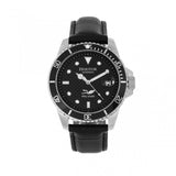 Heritor Automatic Lucius Leather-Band Watch w/Date - Silver/Black HERHR7807