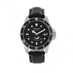 Heritor Automatic Lucius Leather-Band Watch w/Date - Silver/Black HERHR7807