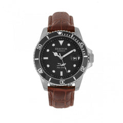 Heritor Automatic Lucius Leather-Band Watch w/Date - Silver/Brown HERHR7808